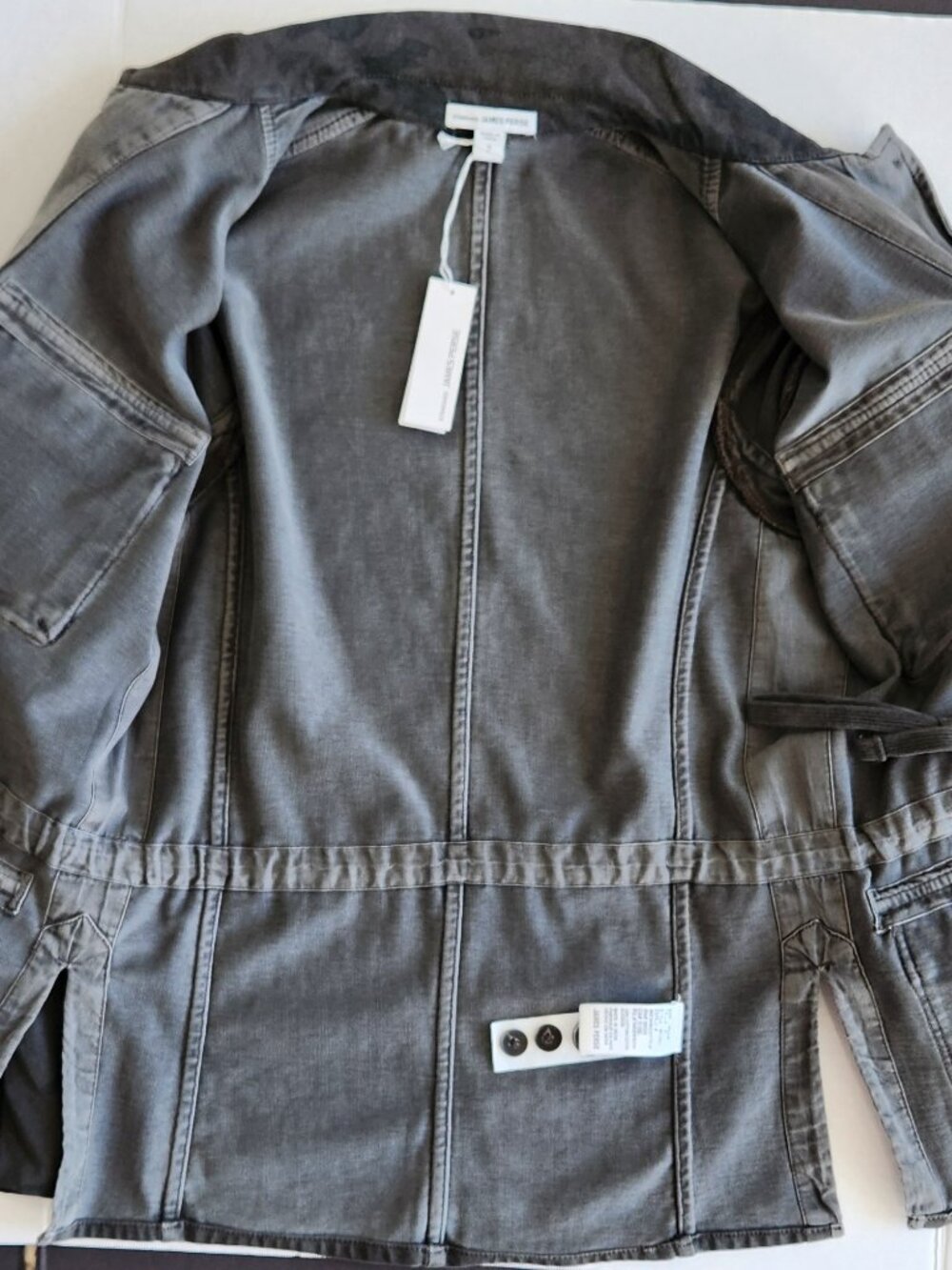 New James Perse utility military style jacket camo print size 2 Medium NWT - Picture 6 of 11